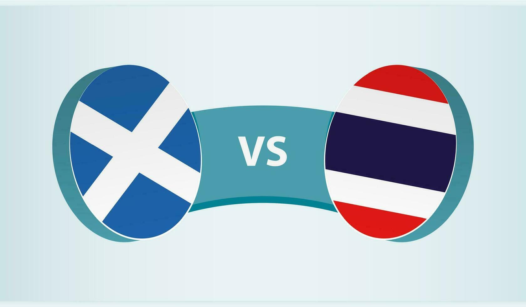 Scozia contro Tailandia, squadra gli sport concorrenza concetto. vettore