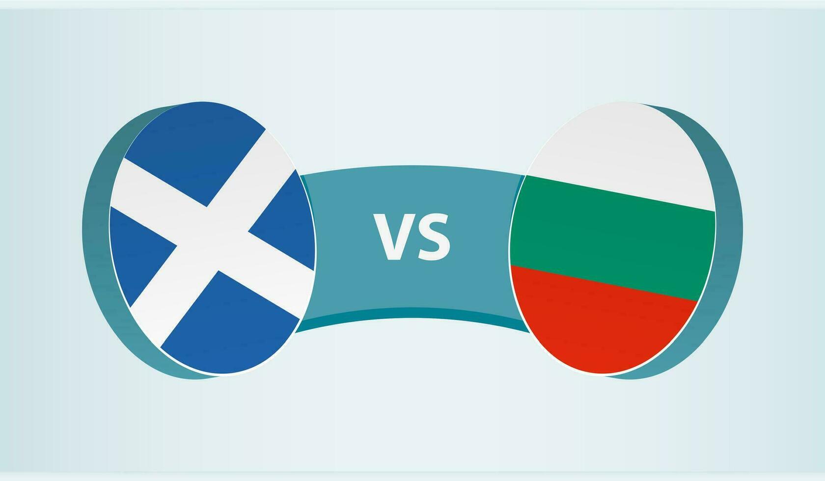 Scozia contro Bulgaria, squadra gli sport concorrenza concetto. vettore