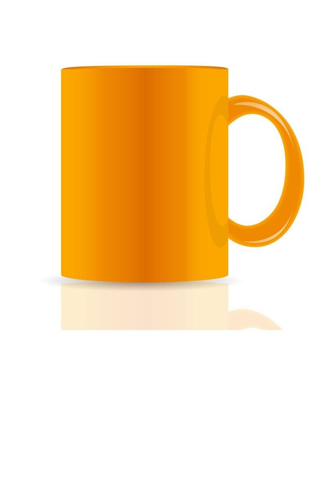 tazza arancione isolato su sfondo bianco vettore