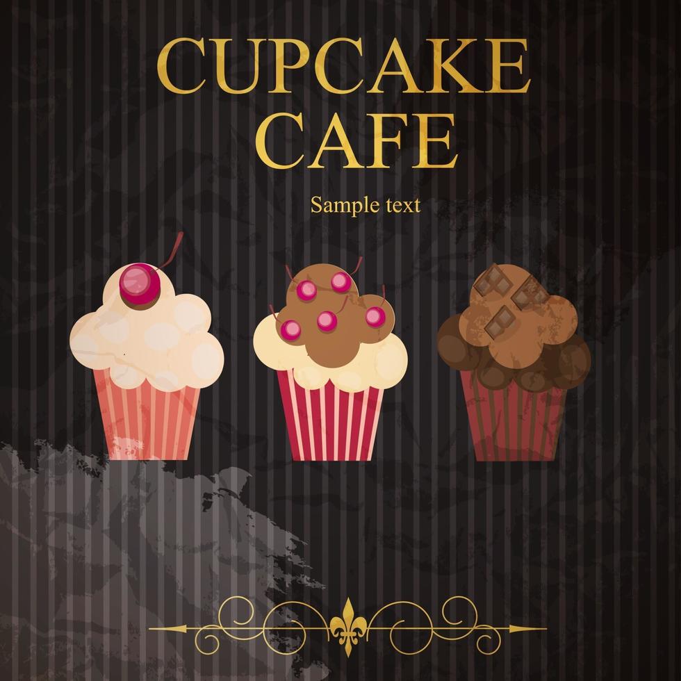 il concetto di menu caffetteria cupcakes. illustrazione vettoriale