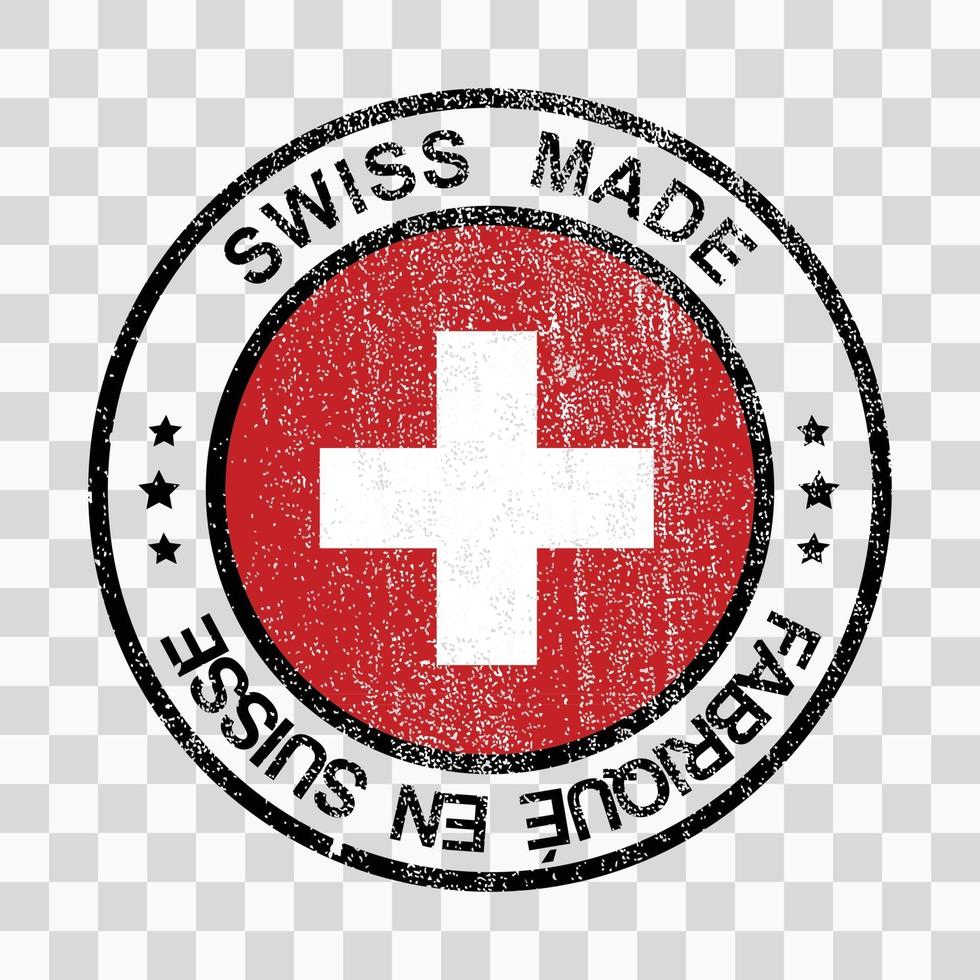 made in svizzera timbro in stile grunge icona isolato vettore