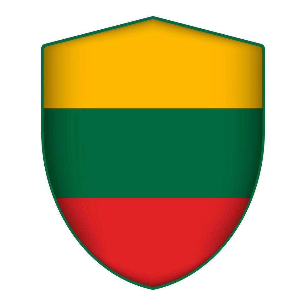 Lituania bandiera nel scudo forma. vettore illustrazione.