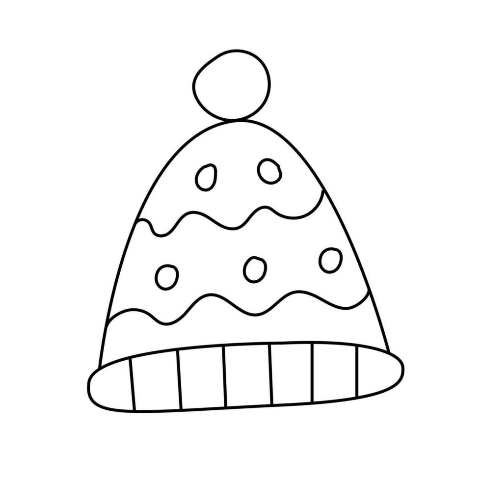 inverno cappello. vettore illustrazione nel scarabocchio stile.