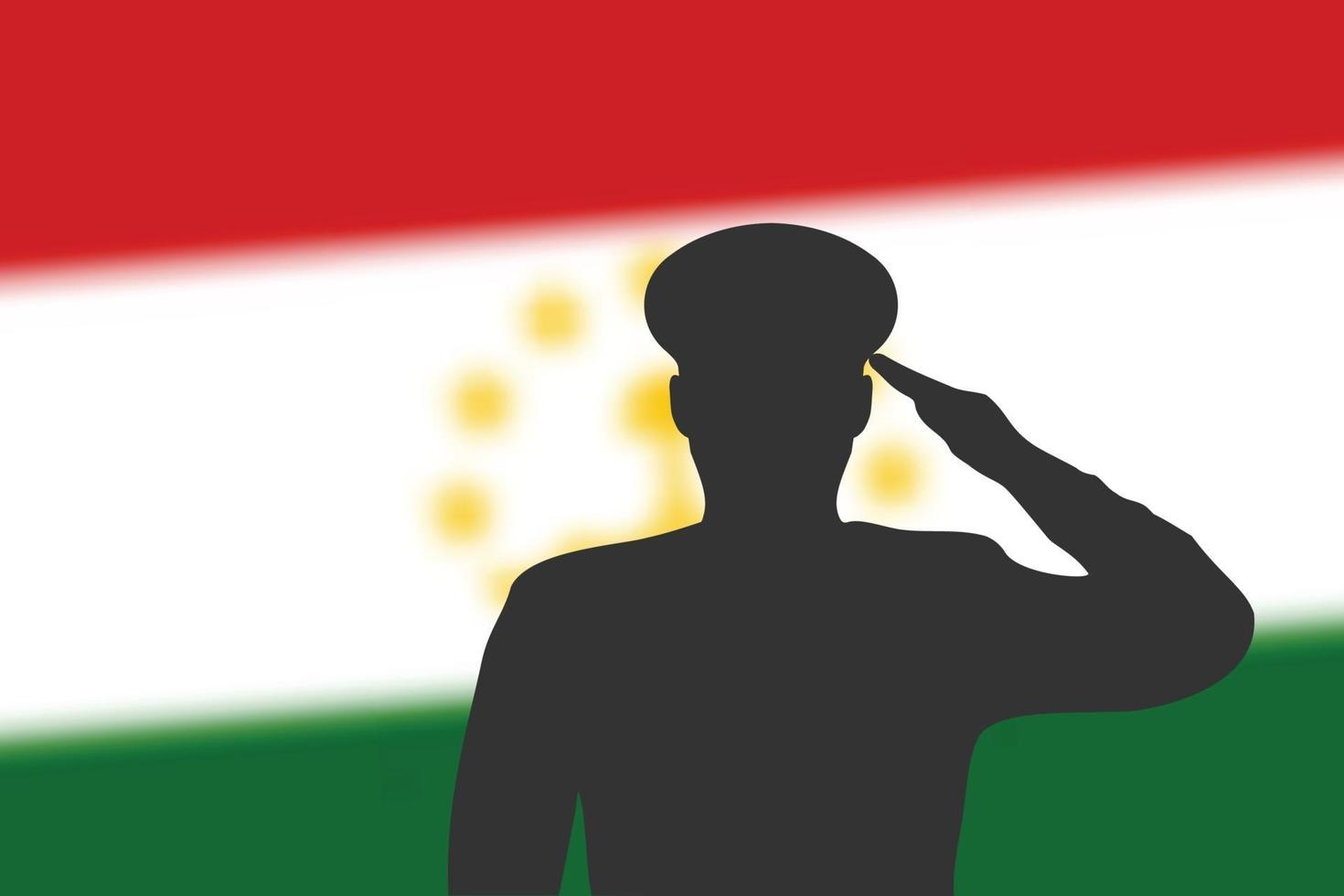 sagoma di saldatura su sfondo sfocato con bandiera del tagikistan. vettore
