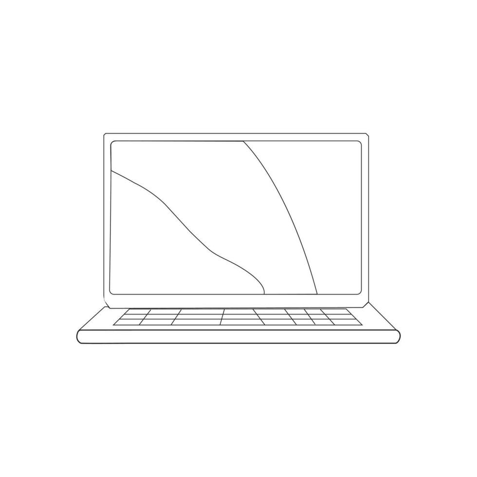vettore design di il computer portatile linea arte