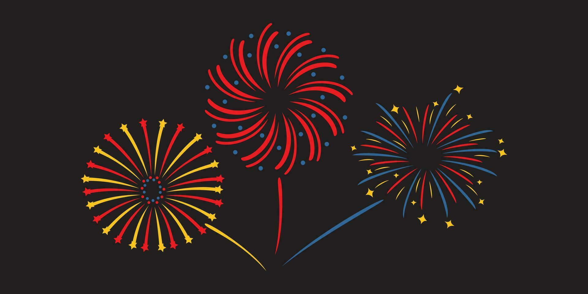 fuochi d'artificio vettore illustrazione. celebrazione festa elemento. nuovo anno decorazione.