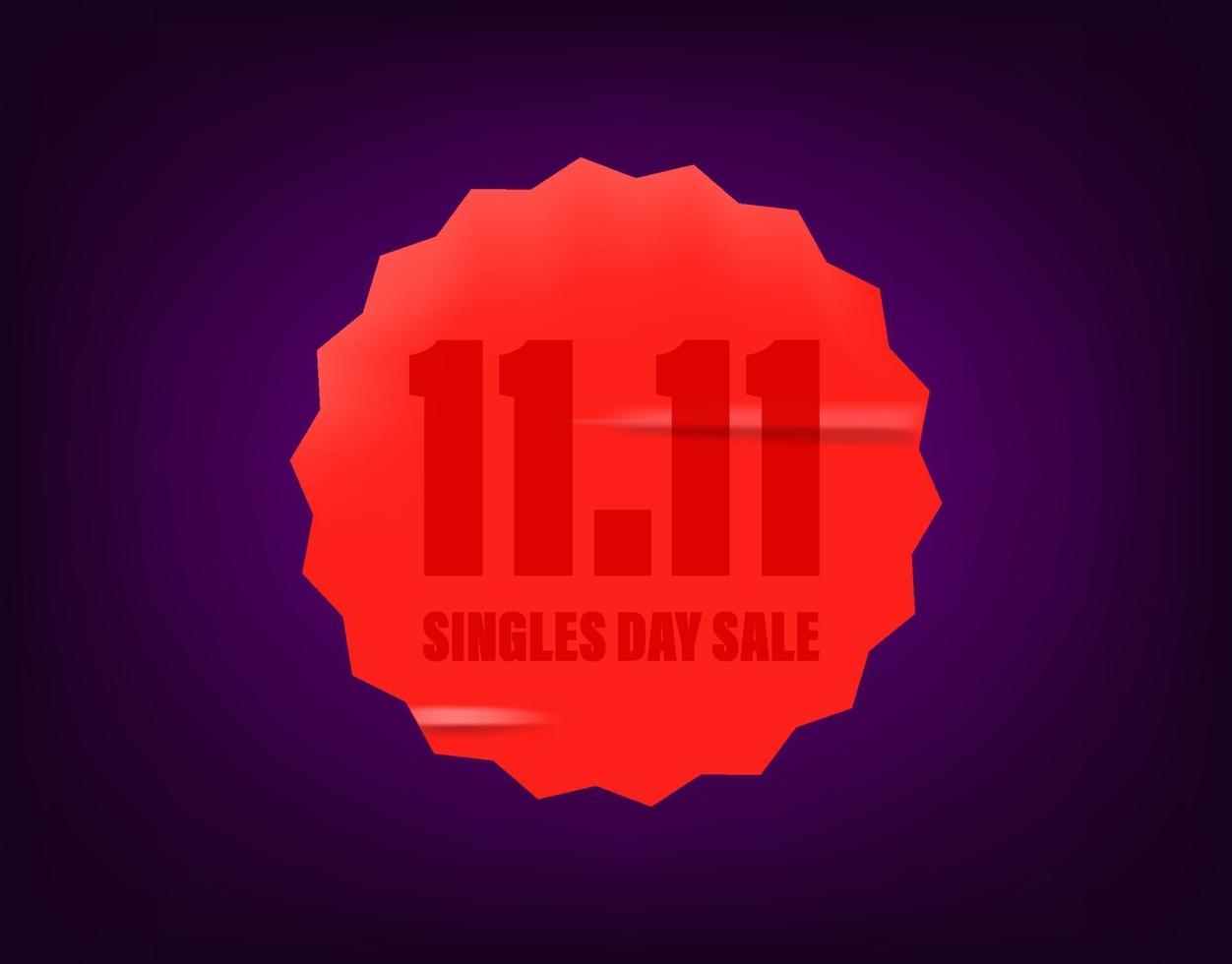 banner di vendita del giorno dei singoli dell'11 novembre vettore
