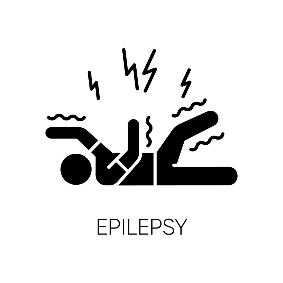 icona del glifo con epilessia vettore