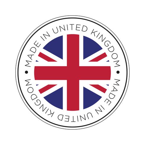 Made in United Kingdom flag icon. vettore