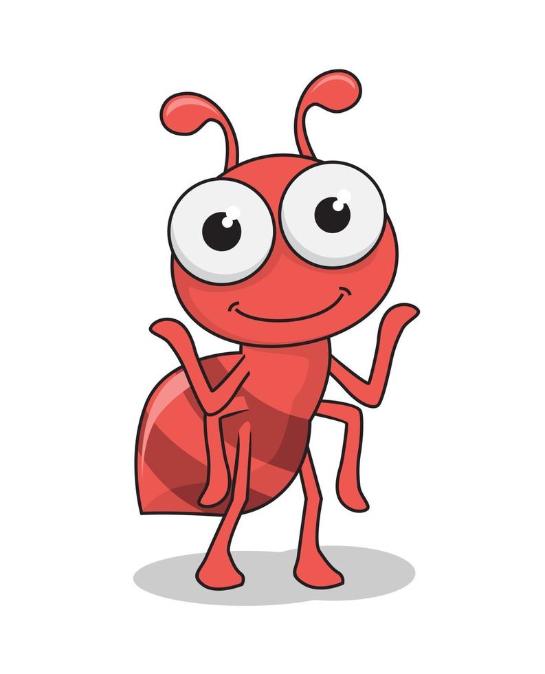 immagine vettoriale di simpatici animali insetto cartone animato formica
