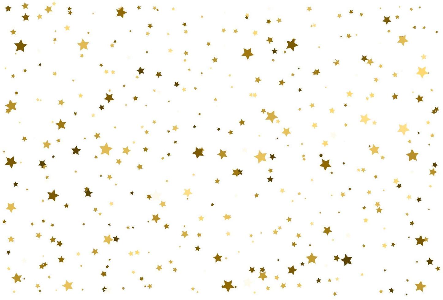 modello di coriandoli magici stelle d'oro, sfondo dorato vettore