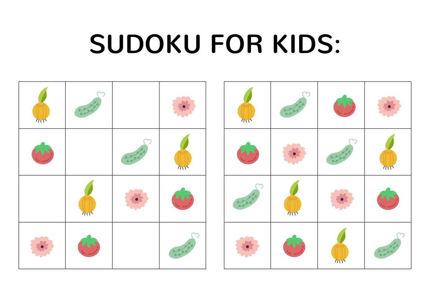 gioco di sudoku per bambini con immagini carine. vettore