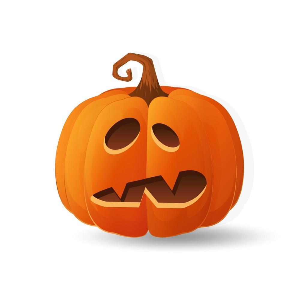 halloween spaventoso zucca arancione vacanza cartone animato concept vettore