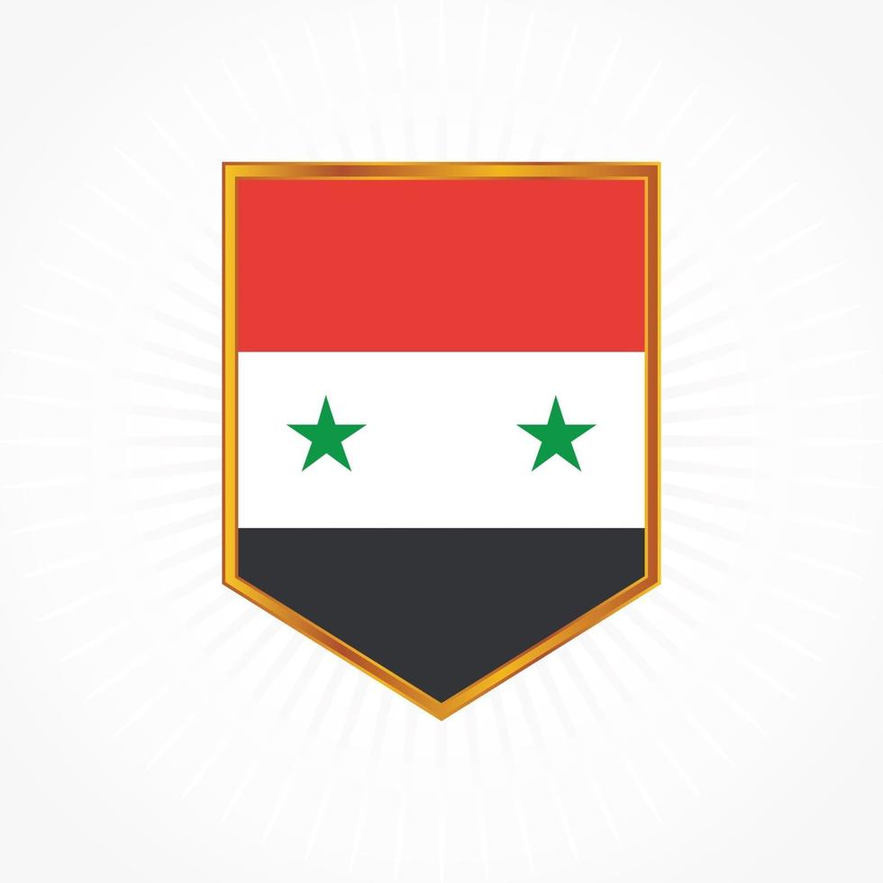 vettore di bandiera siria con cornice scudo