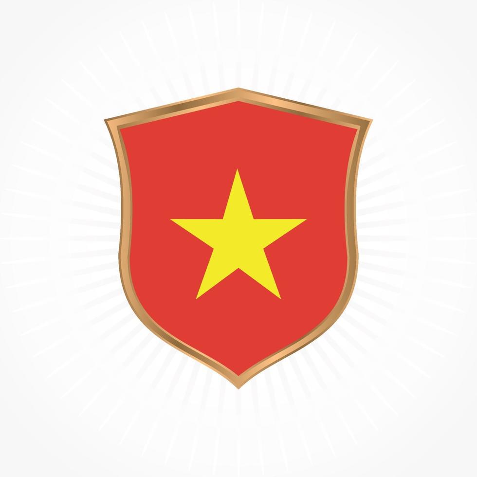 vettore di bandiera del vietnam con cornice scudo