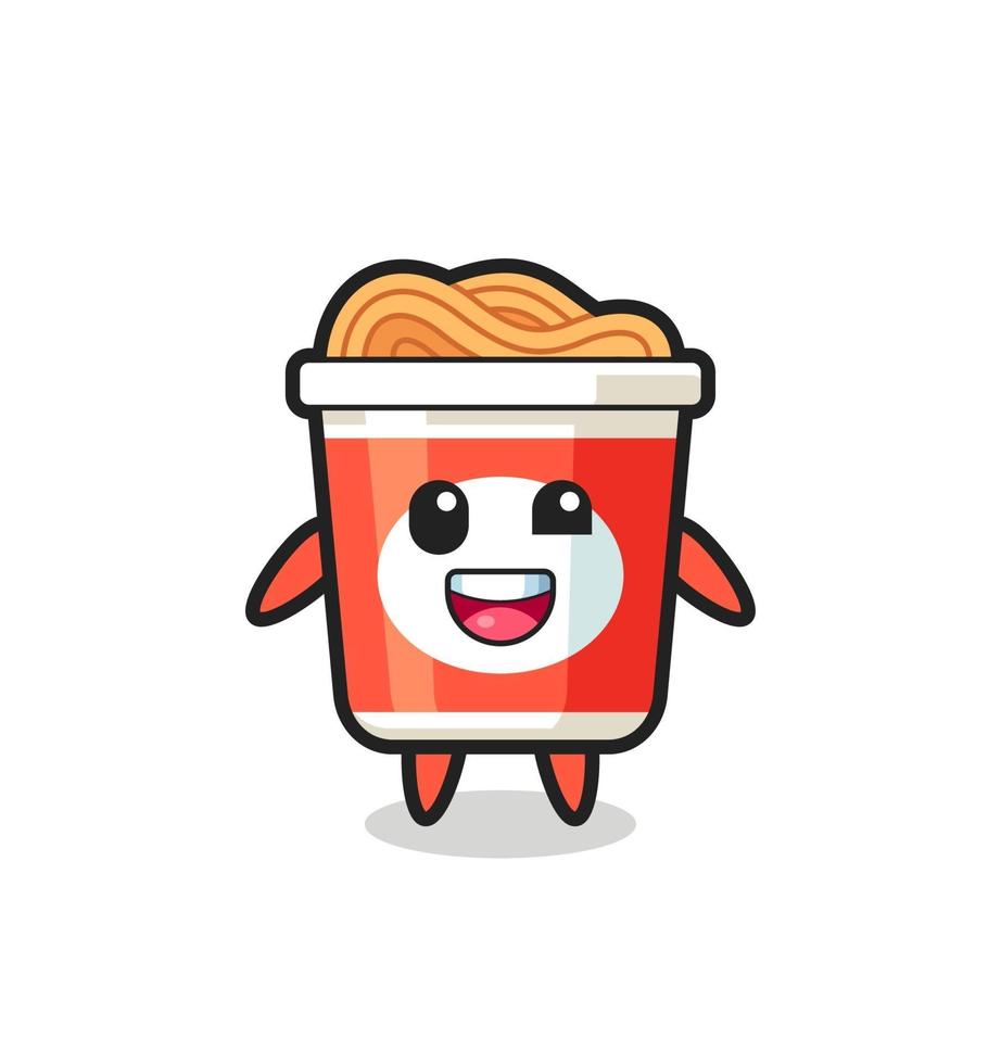 illustrazione di un personaggio di noodle istantaneo con pose imbarazzanti vettore