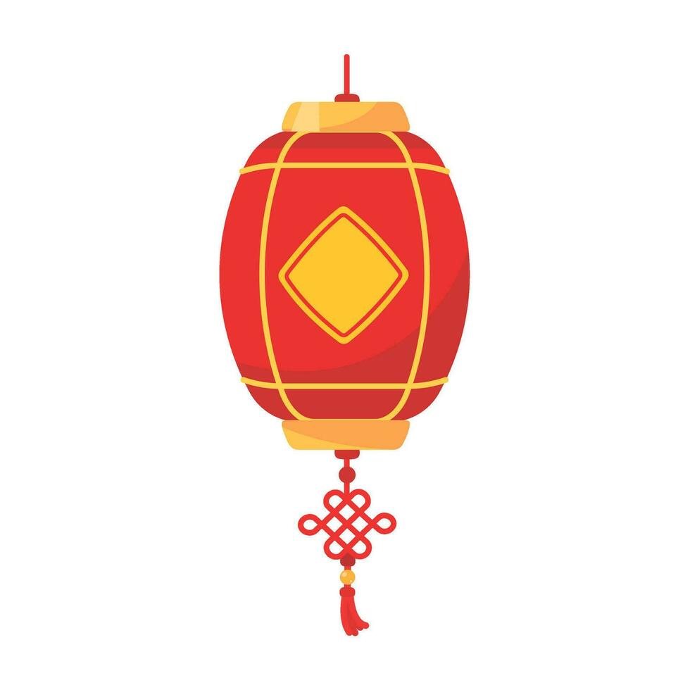 Cinese rosso lanterna per decorazione durante Cinese nuovo anno Festival vettore