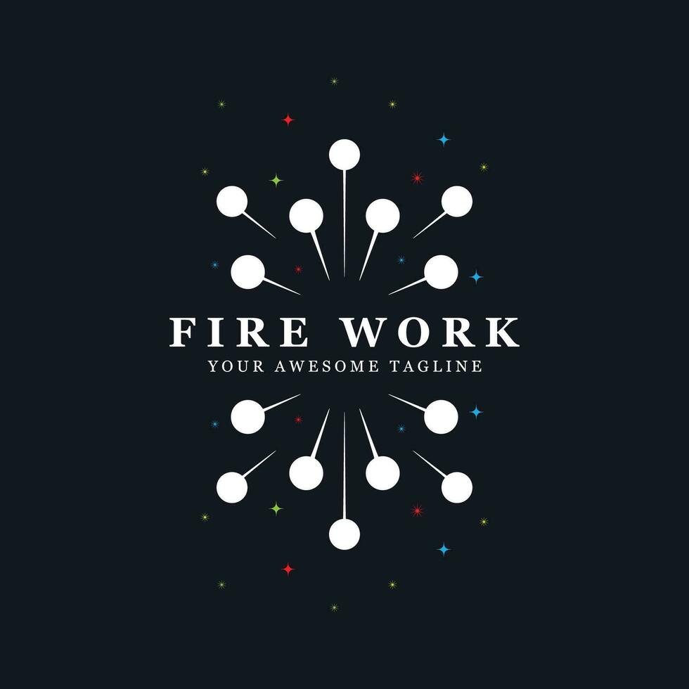 fuoco d'artificio logo vettore icona illustrazione design