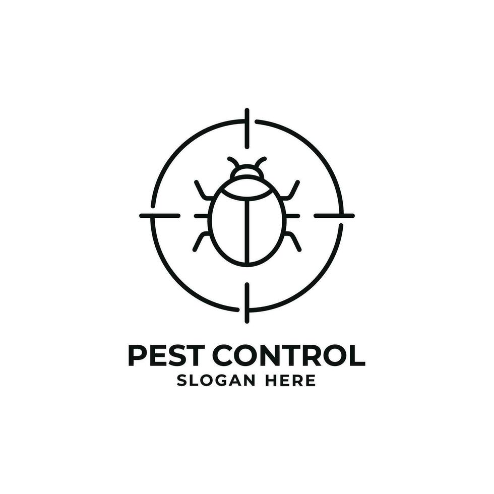 insetto peste controllo logo design vettore illustrazione. peste controllo logo