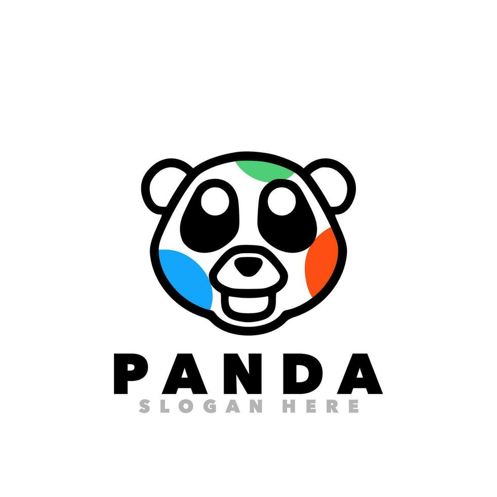 panda testa simbolo logo vettore