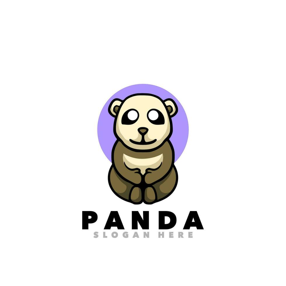 carino panda portafortuna cartone animato design vettore