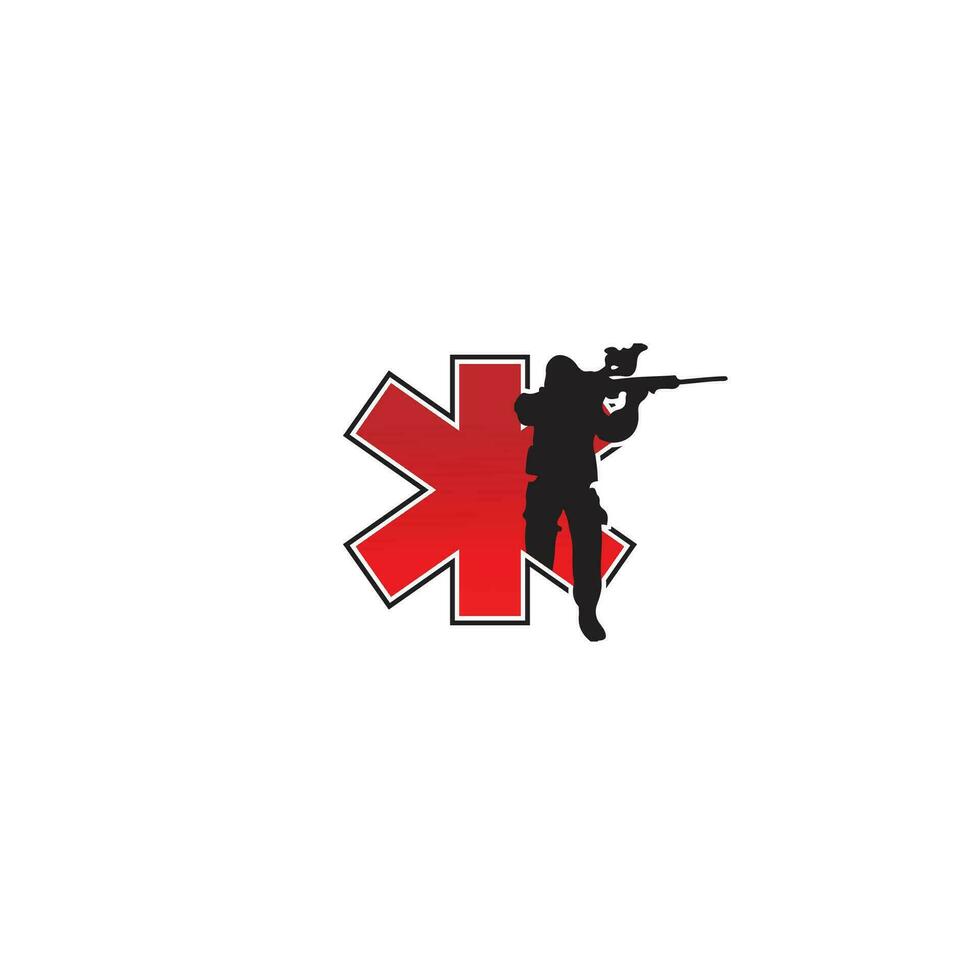 medico guerra logo vettore