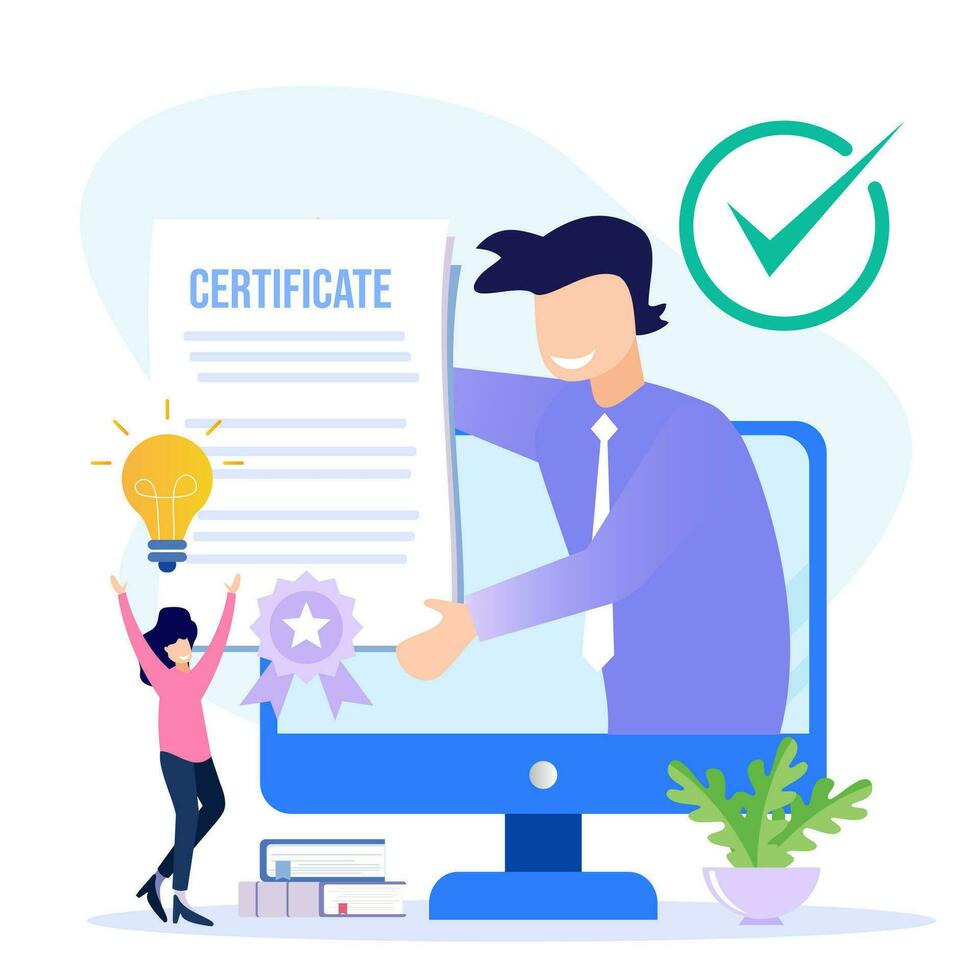 illustrazione vettore grafico cartone animato personaggio di certificato