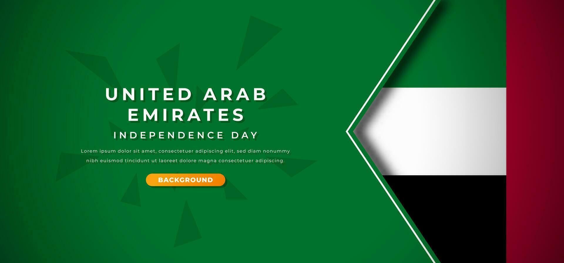 contento unito arabo Emirates indipendenza giorno design carta tagliare forme sfondo illustrazione per manifesto, striscione, pubblicità, saluto carta vettore