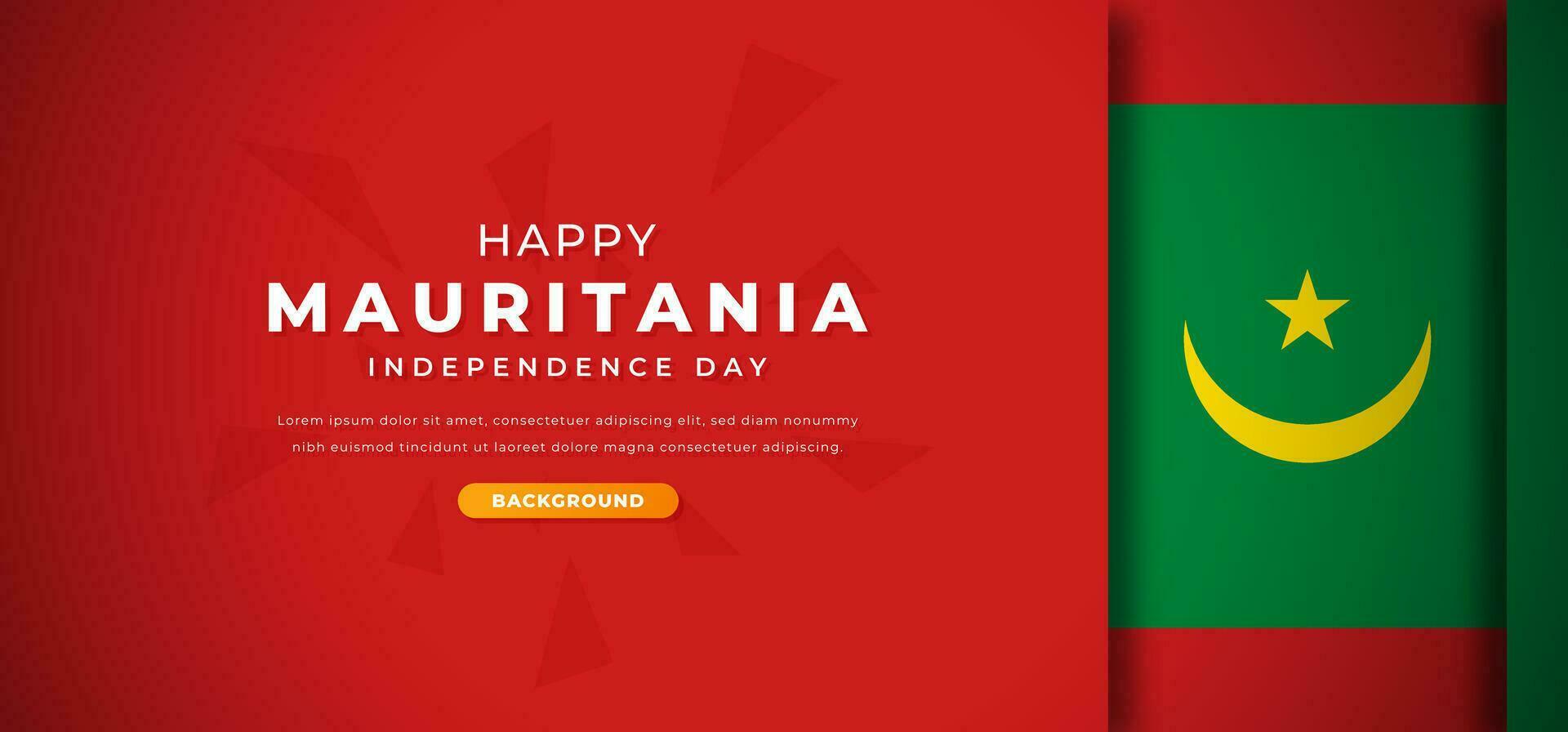 contento mauritania indipendenza giorno design carta tagliare forme sfondo illustrazione per manifesto, striscione, pubblicità, saluto carta vettore