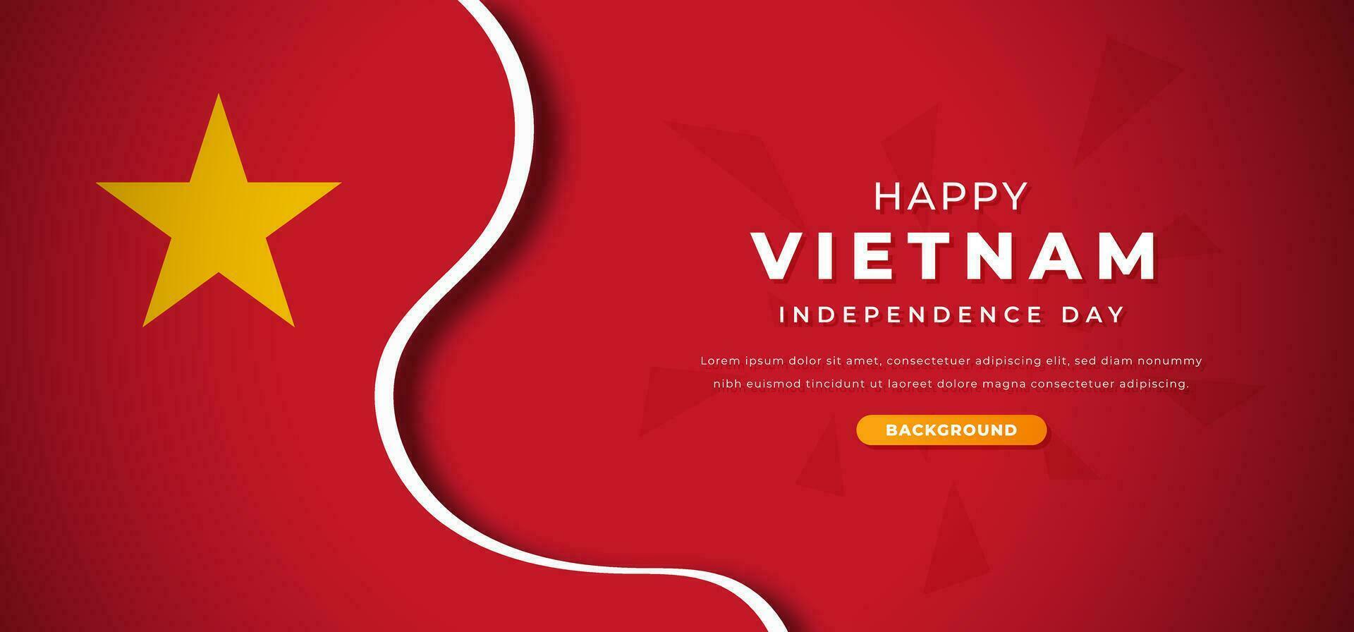 contento vietnamita indipendenza giorno design carta tagliare forme sfondo illustrazione per manifesto, striscione, pubblicità, saluto carta vettore