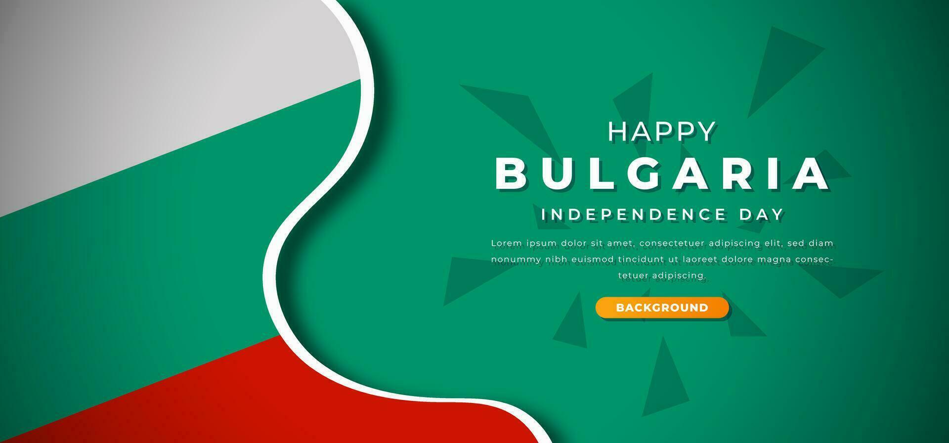 contento Bulgaria indipendenza giorno design carta tagliare forme sfondo illustrazione per manifesto, striscione, pubblicità, saluto carta vettore