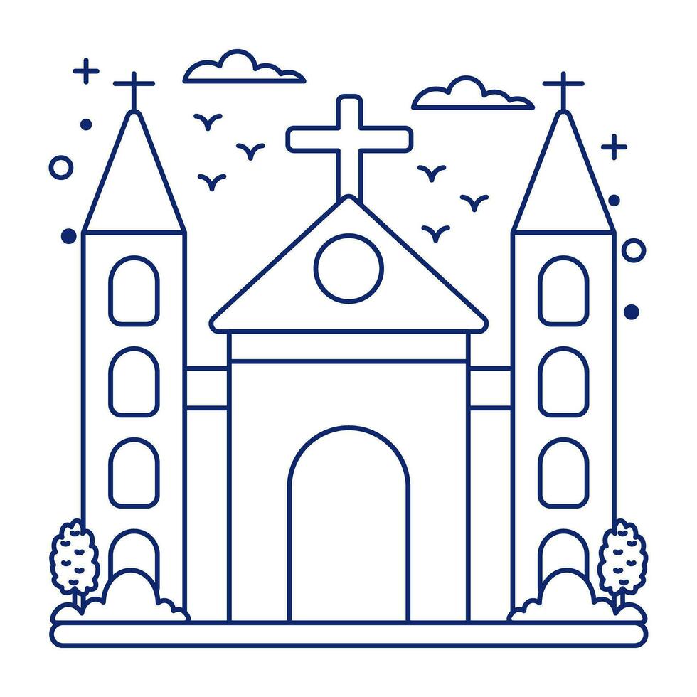 modem design icona di cattolico Chiesa vettore