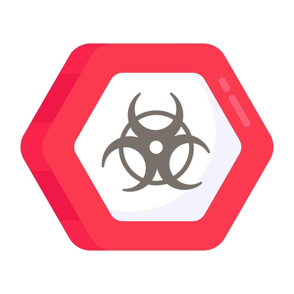 un' piatto design icona di rischio biologico vettore