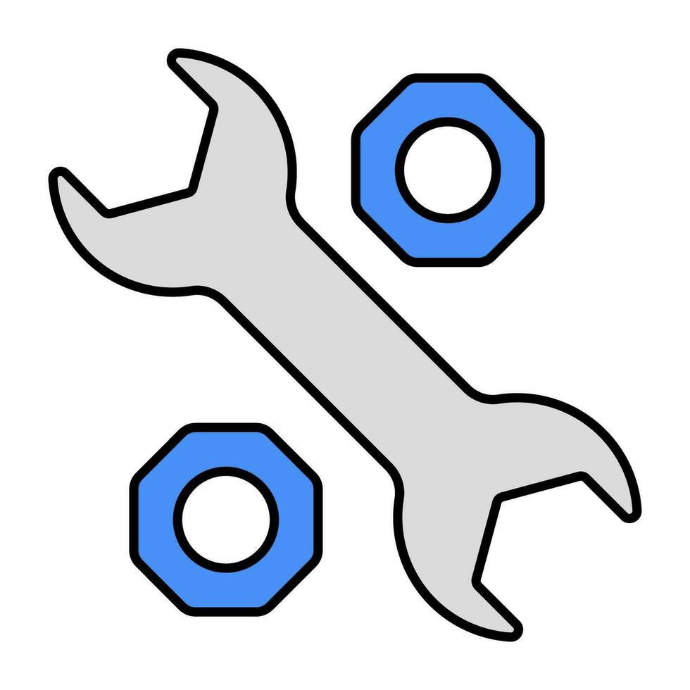 icona del design modificabile della chiave inglese vettore