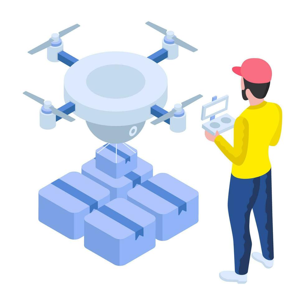 illustrazione di design moderno della consegna di droni vettore