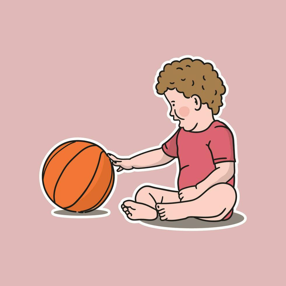 illustrazione vettore ragazzo ubicazione giù giocando pallacanestro