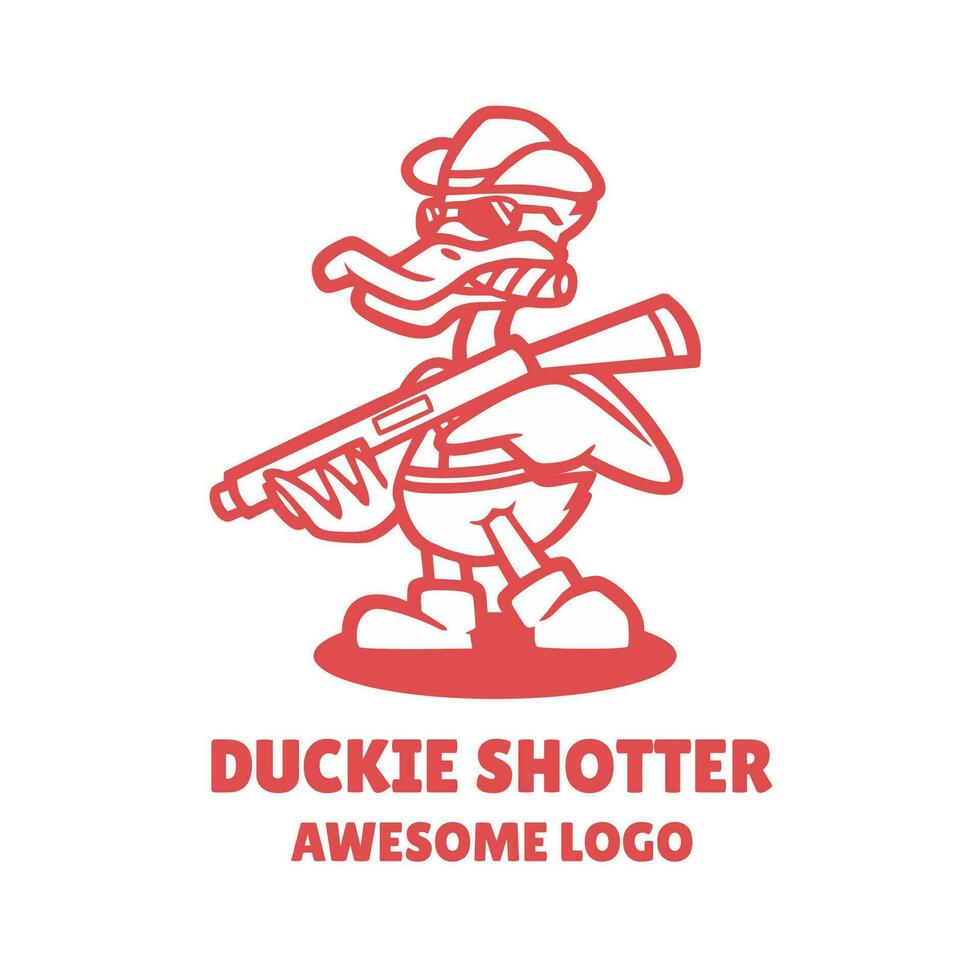 illustrazione vettore grafico di duckie tiratore, bene per logo design