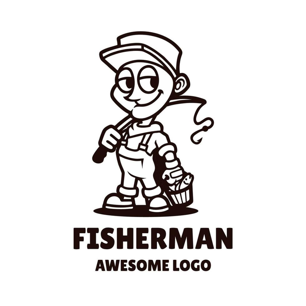 illustrazione vettore grafico di pescatore, bene per logo design