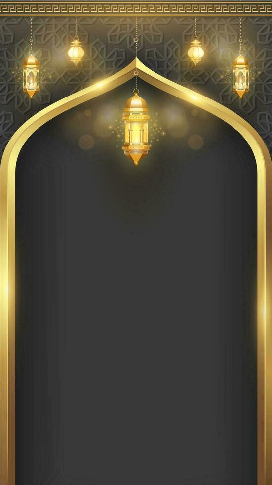 islamico lusso nero oro sfondo vettore