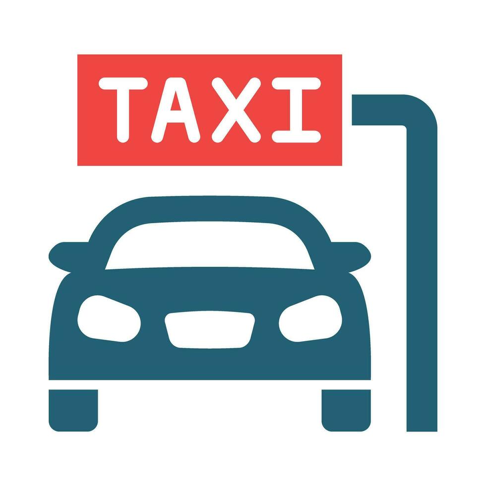 Taxi vettore glifo Due colore icona per personale e commerciale uso.