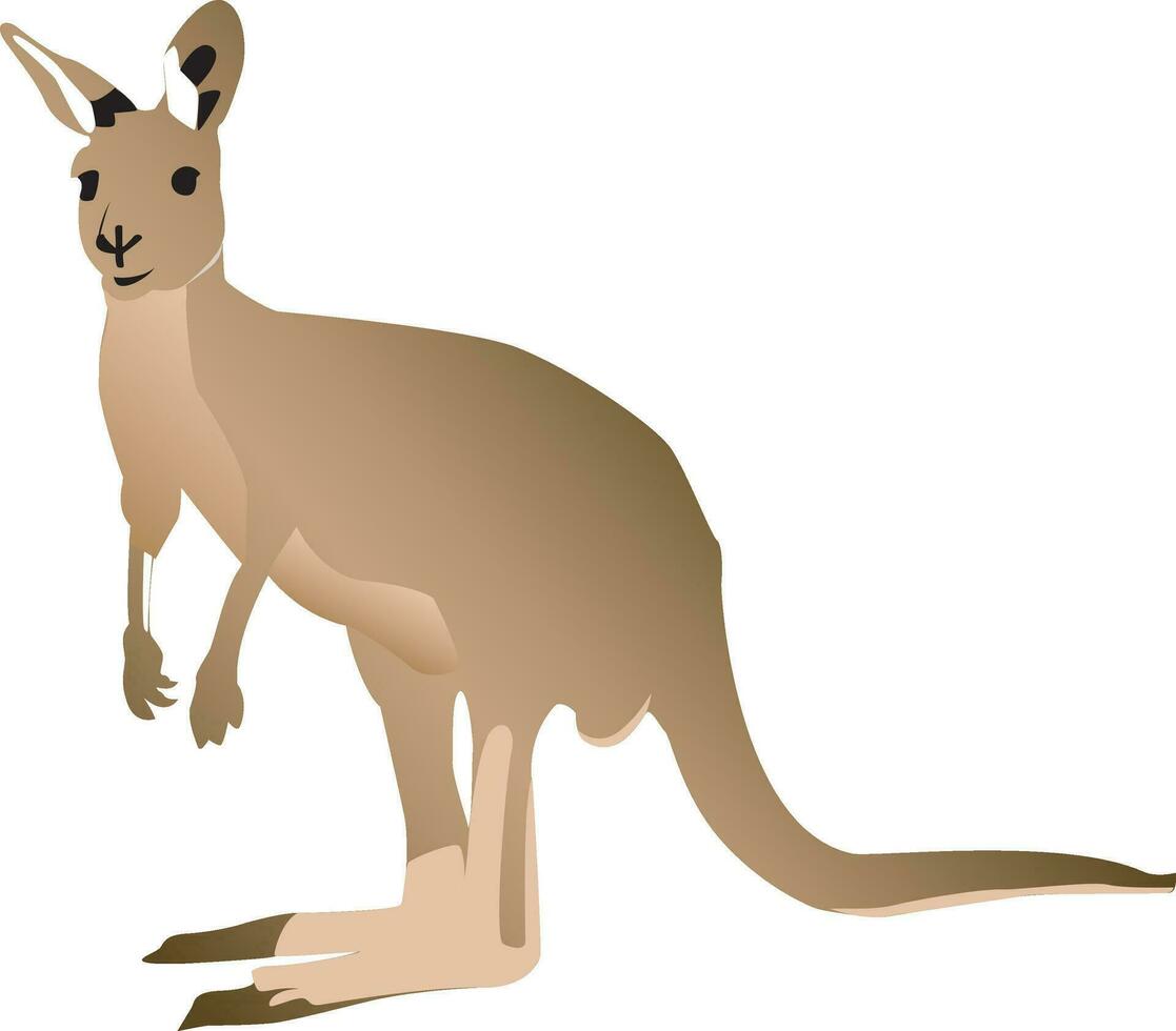 un' cartone animato canguro in piedi su suo posteriore gambe vettore