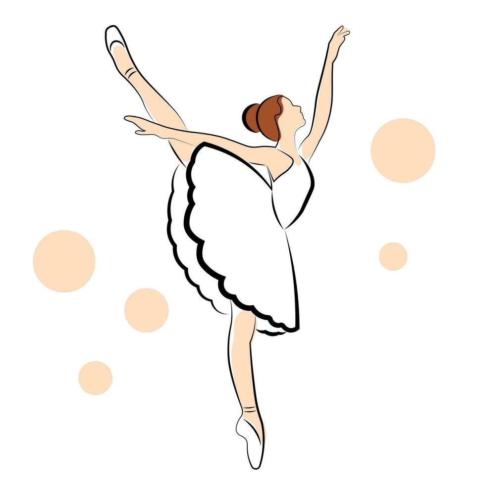 ballerina su un' bianca sfondo vettore