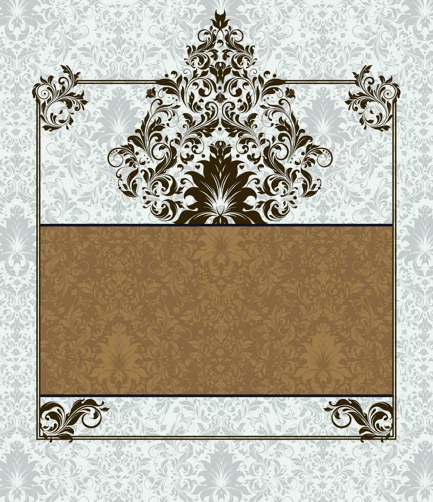 Vintage ▾ invito carta con ornato elegante astratto floreale design vettore