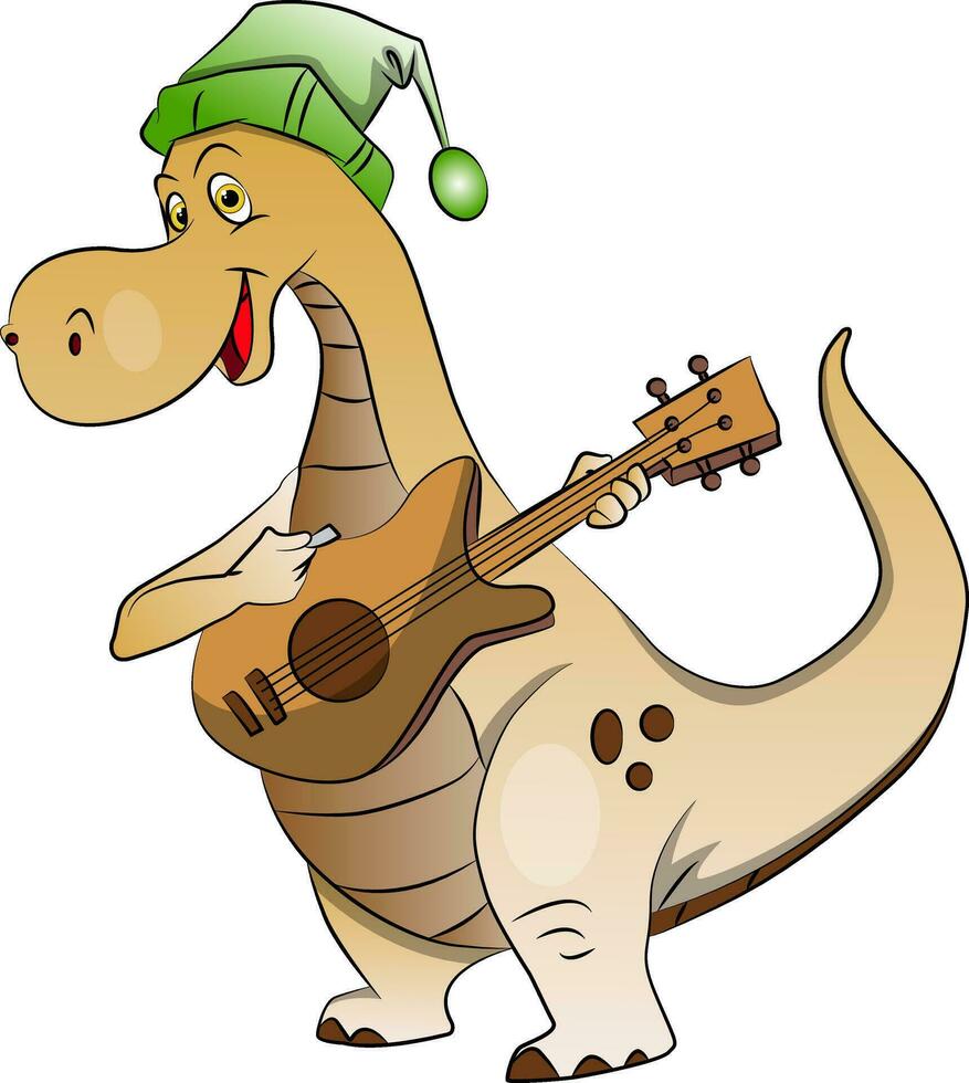 vettore di dinosauro giocando chitarra.