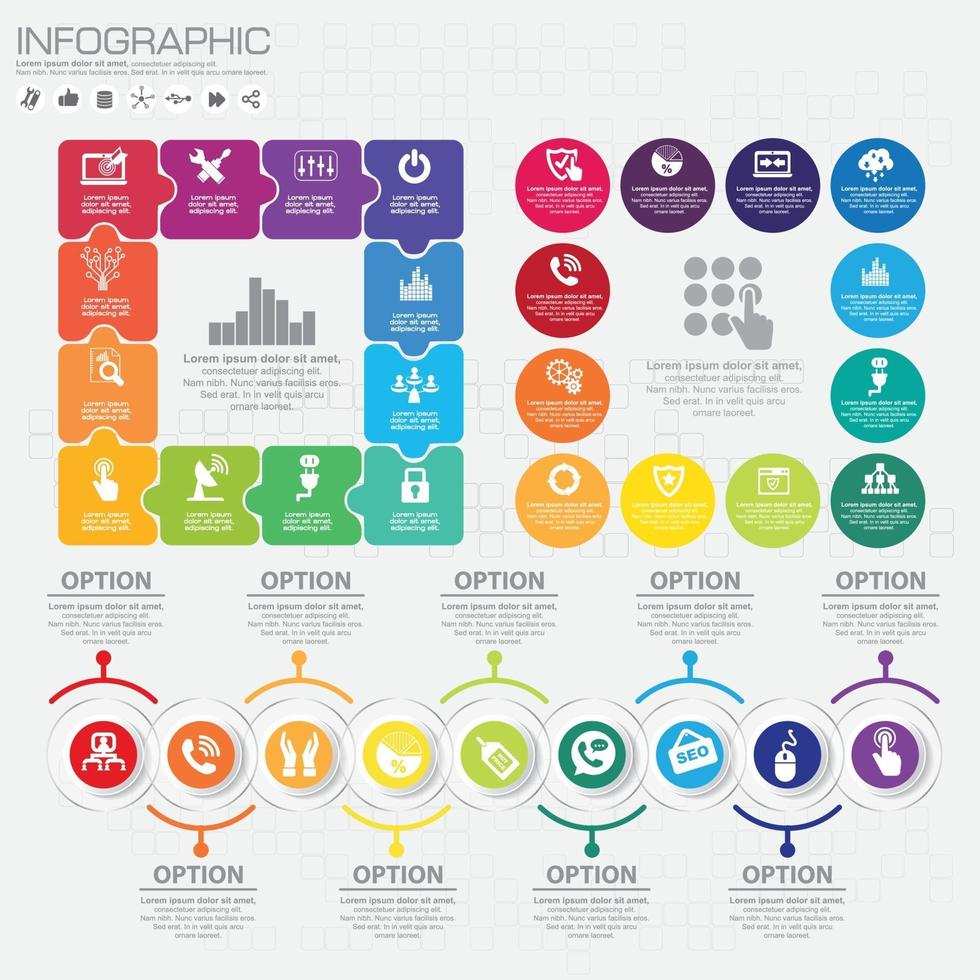 infografica design vettoriale e icone di marketing