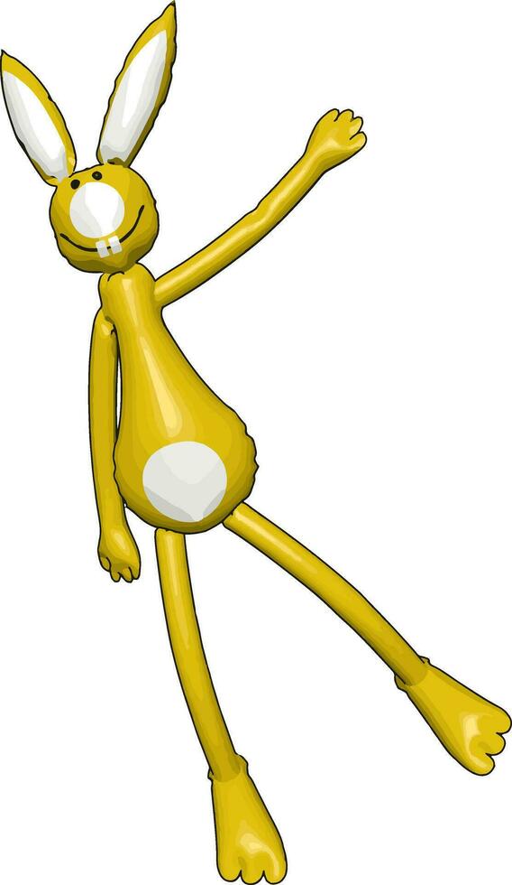 giallo coniglietto giocattolo, illustrazione, vettore su bianca sfondo.