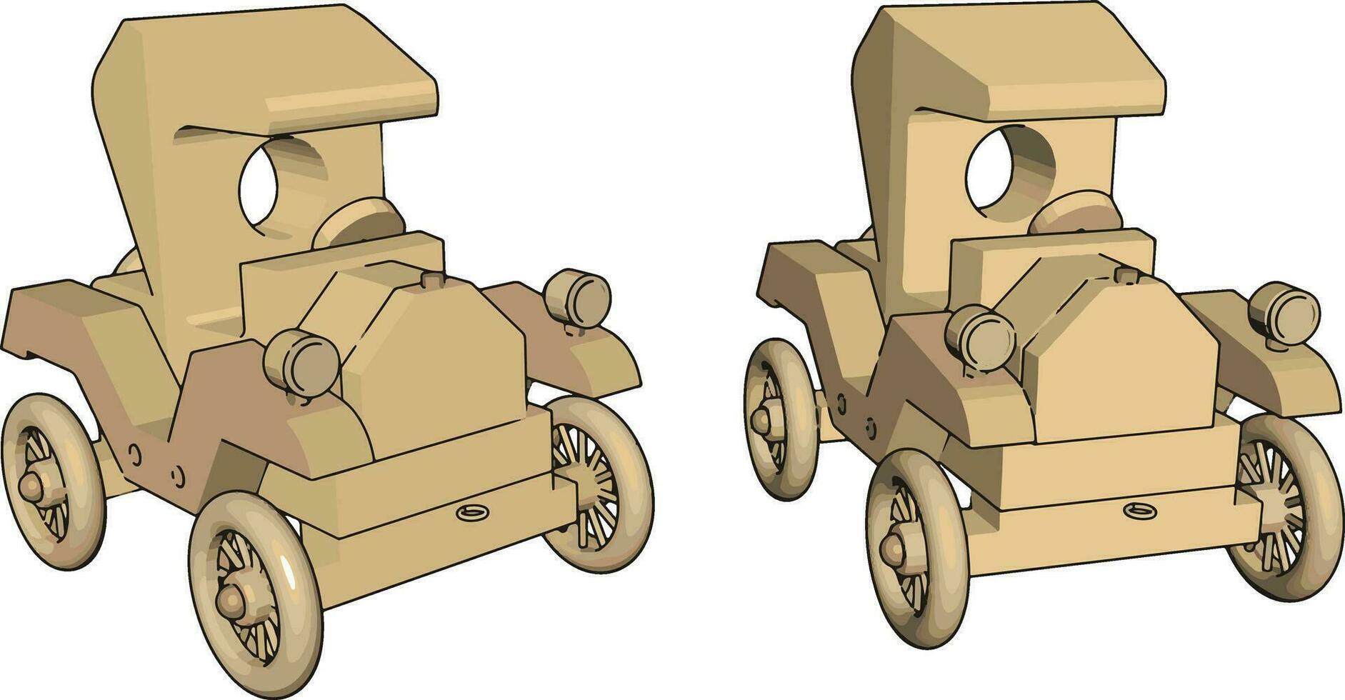 vecchio retrò carrello, illustrazione, vettore su bianca sfondo.