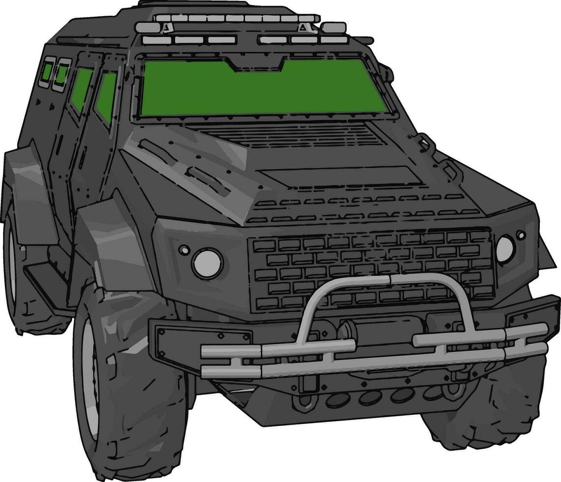 un' militare quattro ruote vettore o colore illustrazione