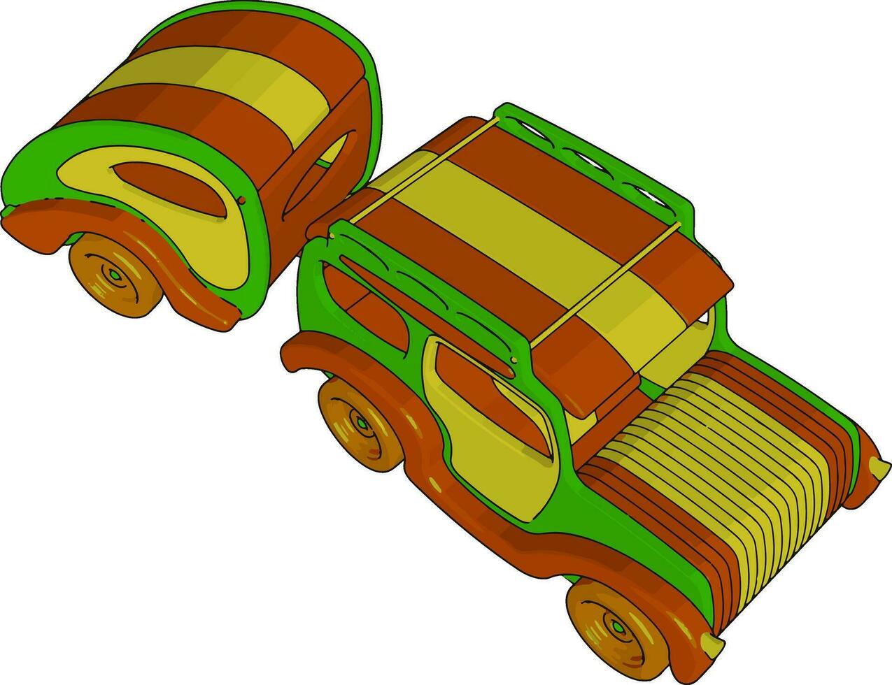 un attraente giocattolo veicolo vettore o colore illustrazione
