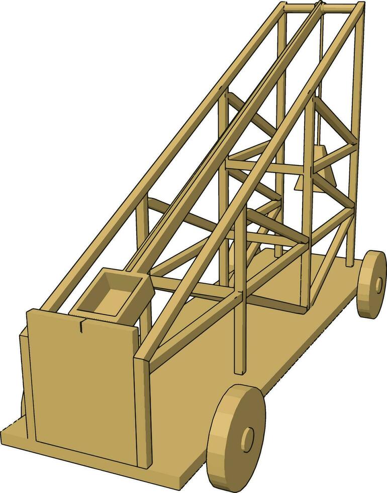 semplice grigio costruzione trasporto veicolo con piattaforma vettore illustrazione su bianca sfondo